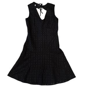 CARACTÈRE Black Eyelet Fit & Flare Dress – IT 40 / US 4